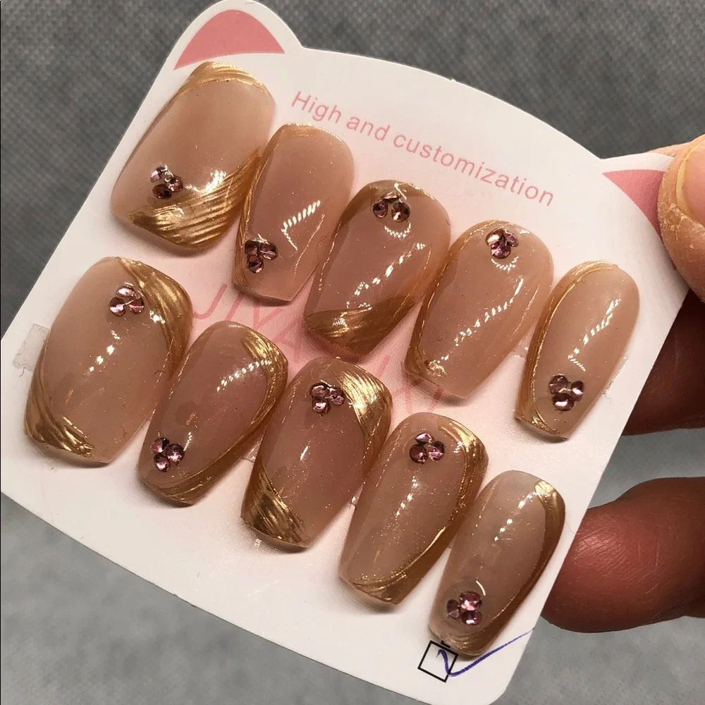 Size L custom made press on nails